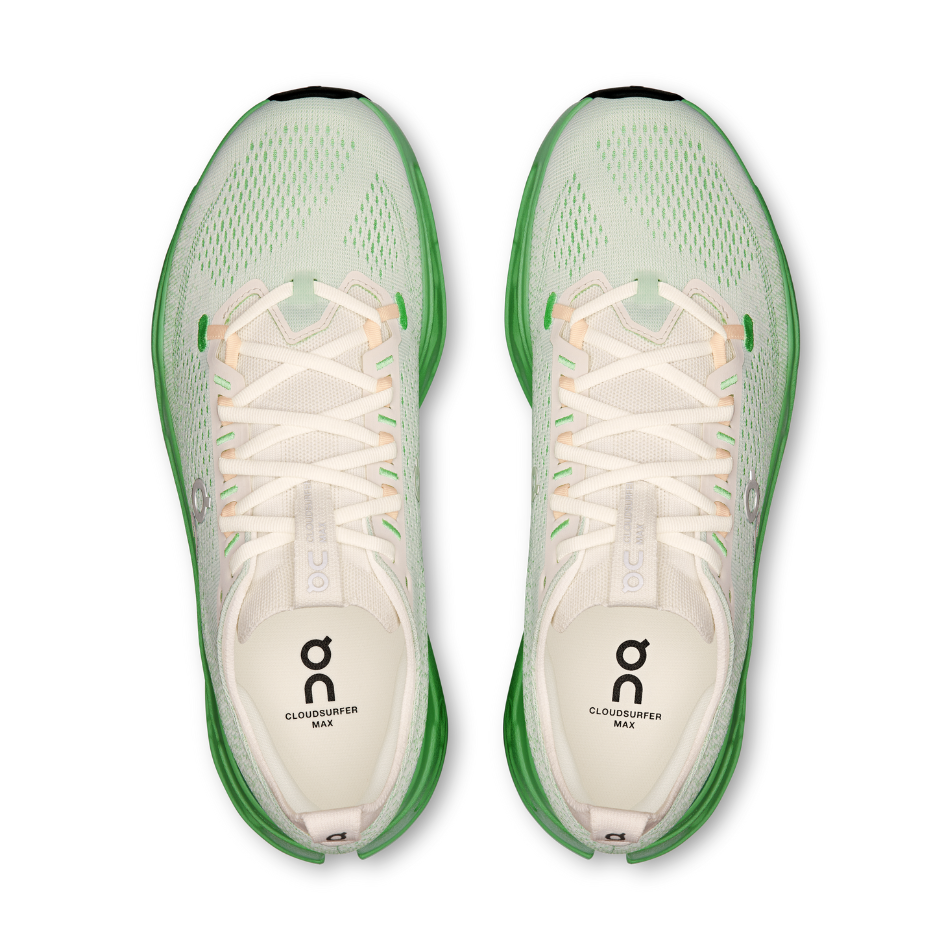 On Men's Cloudsurfer Max Running Shoes in Ivory/Honeydew AW25