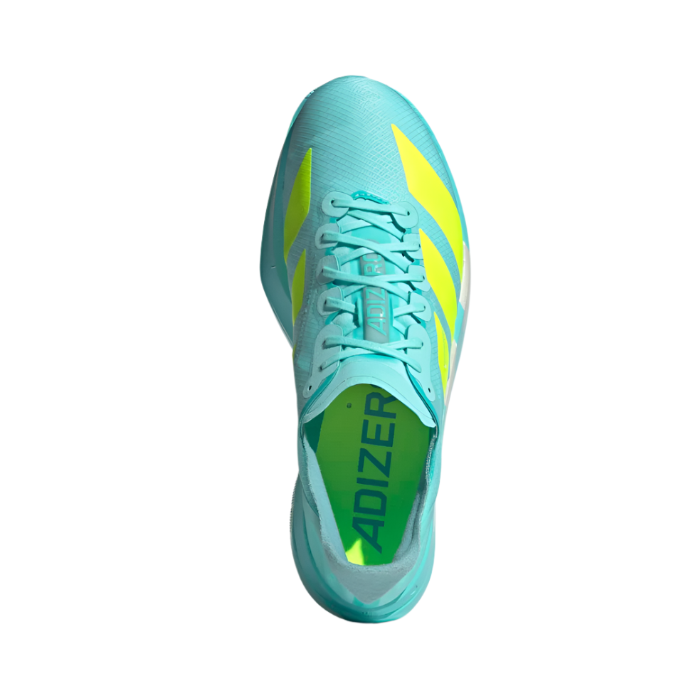 adidas Men's Adizero Adios Pro 4 Running Shoes in Flash Aqua/Lucid Lemon/Mint Ton AW25