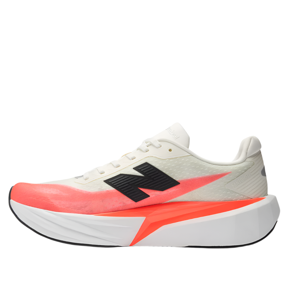 New Balance Men's Fuelcell Rebel v5 Running Shoes in Urgent Red/White/Sea Salt AW25
