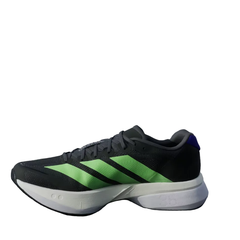 adidas Men's Boston 13 Running Shoes in Core Black/Lime Burst/Energy Ink SS26