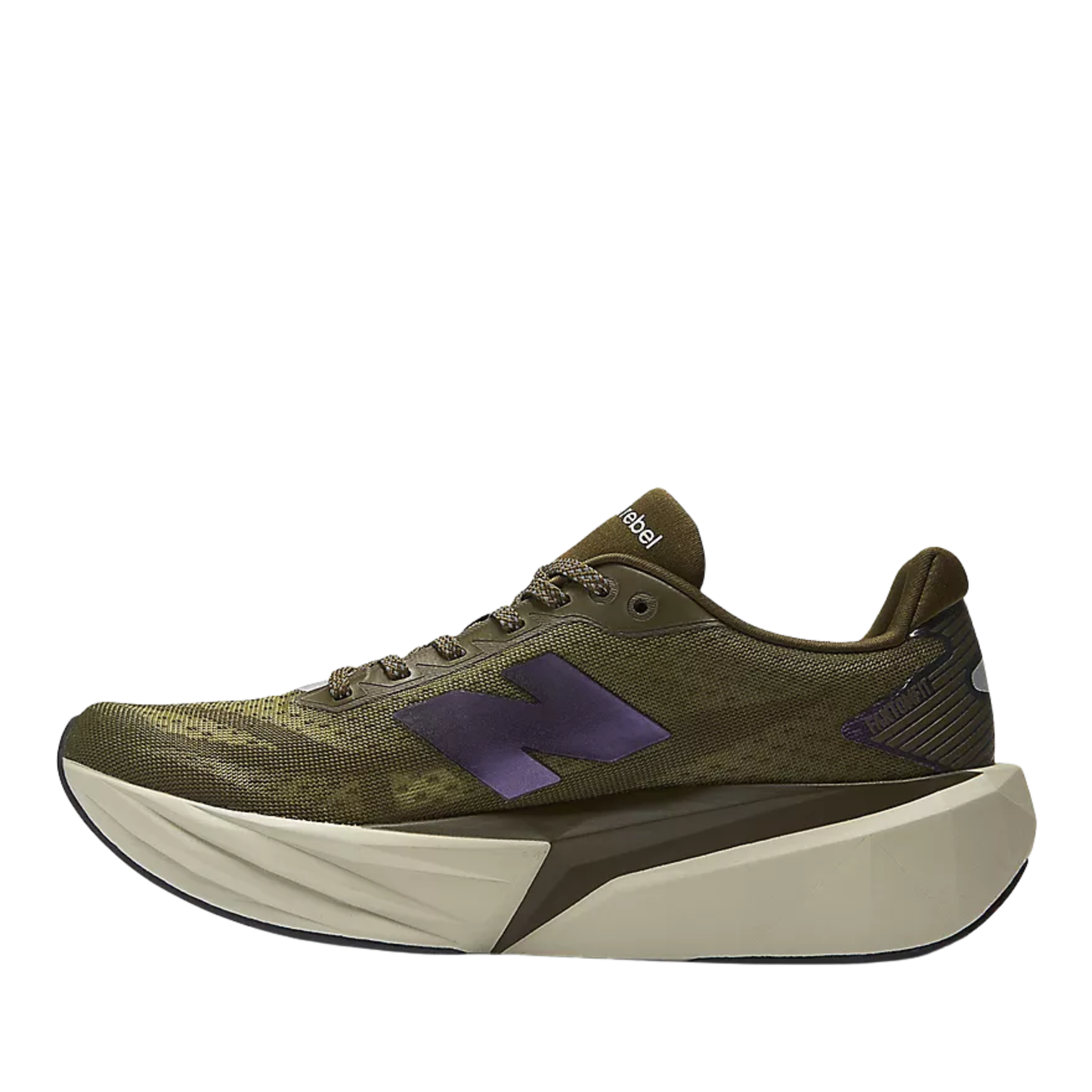 New Balance Women's Fuelcell Rebel v5 High Viz Running Shoes in Woodland/Shipyard/Silver Metallic AW25