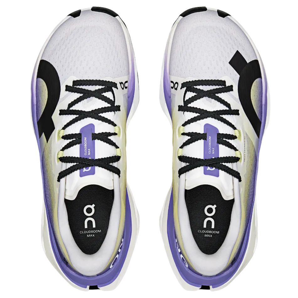 On Women's Cloudboom Max Running Shoes in White/Juniper SS26