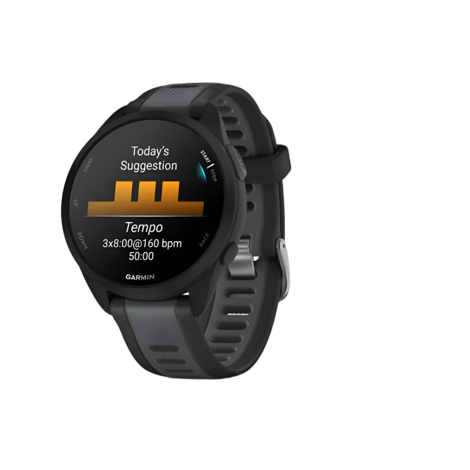 Garmin Unisex Forerunner 165 Music Running Watch in Black and Slate Grey