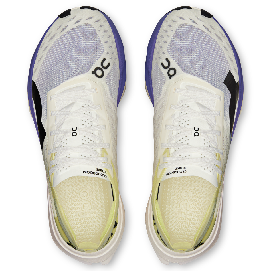 On Women's Cloudboom Strike Running Shoes in Juniper/Limelight SS26