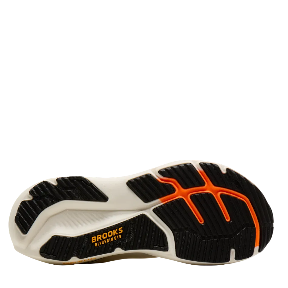 Brooks Men's Glycerin GTS 23 Running Shoes in Arctic Wolf/Angora/Orange AW26