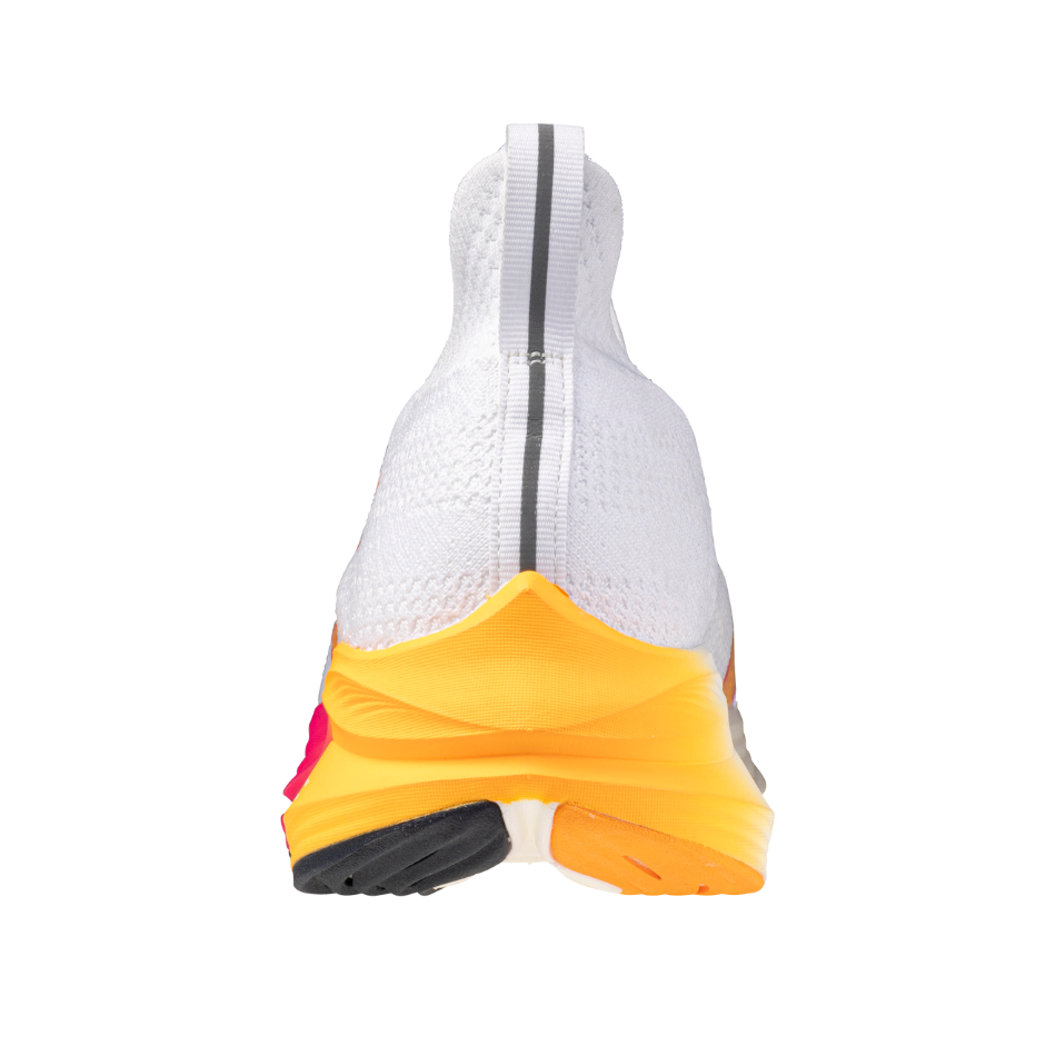 Mizuno Unisex Neo Zen Running Shoes in White/Tang Orange/Pink Tetra AW25