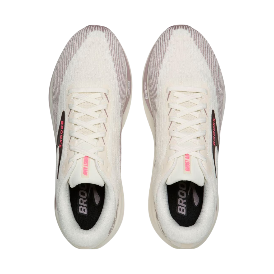 Brooks Women's Ghost Amp Running Shoes in Arctic Wolf/Dove/Pink AW26