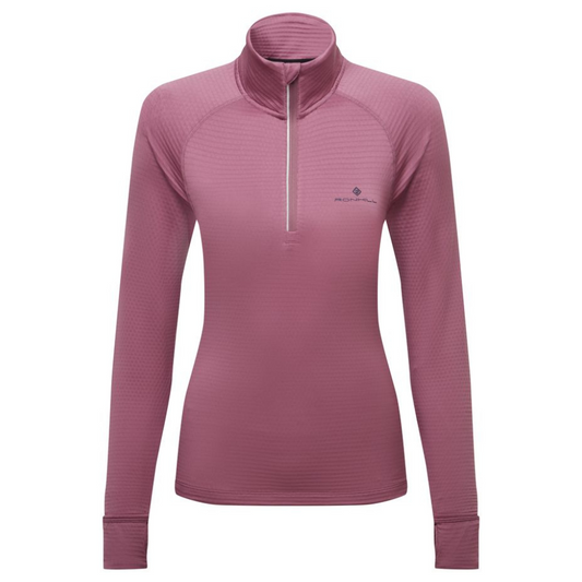 Ronhill Women's Tech Winter 1/2 Zip in Dusty Tulip/Dark Navy AW25