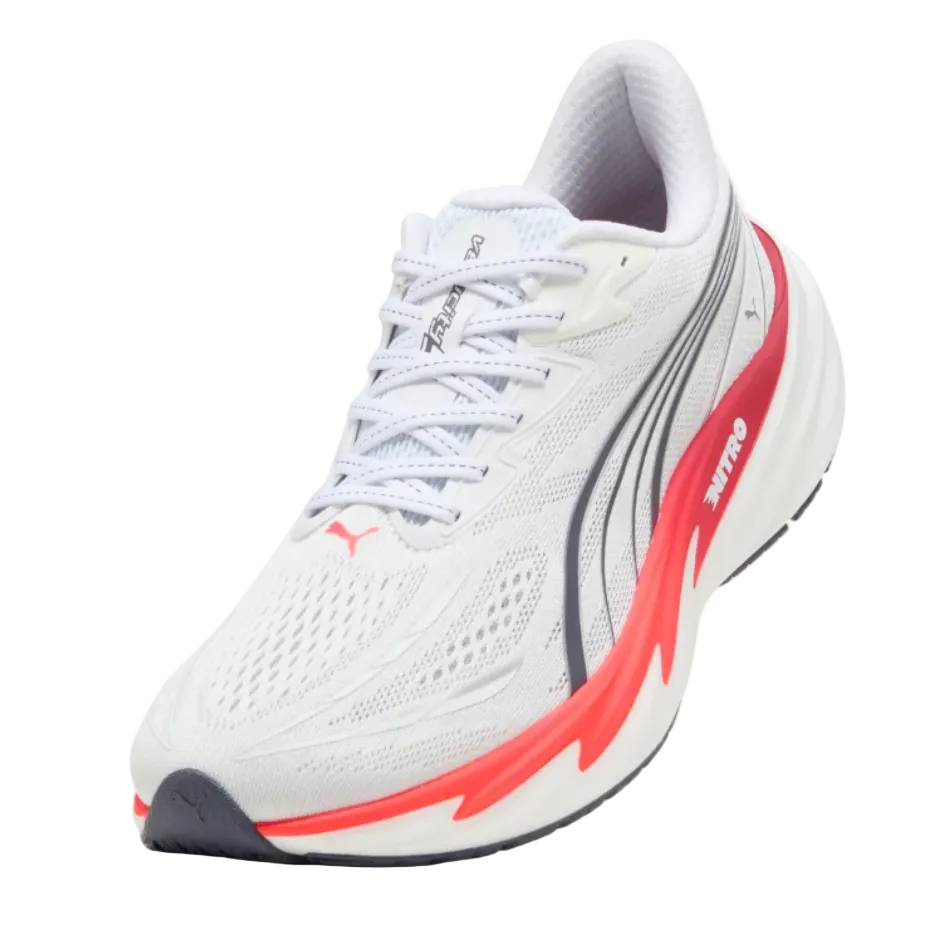 Puma Men's Velocity NITRO 5 Running Shoes in PUMA White/Ultra Red AW26