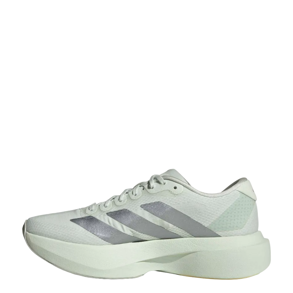 adidas Women's Adizero Evo SL Woven Running Shoes in Crystal Jade/Tech Grey Met./Wonder Silver AW26