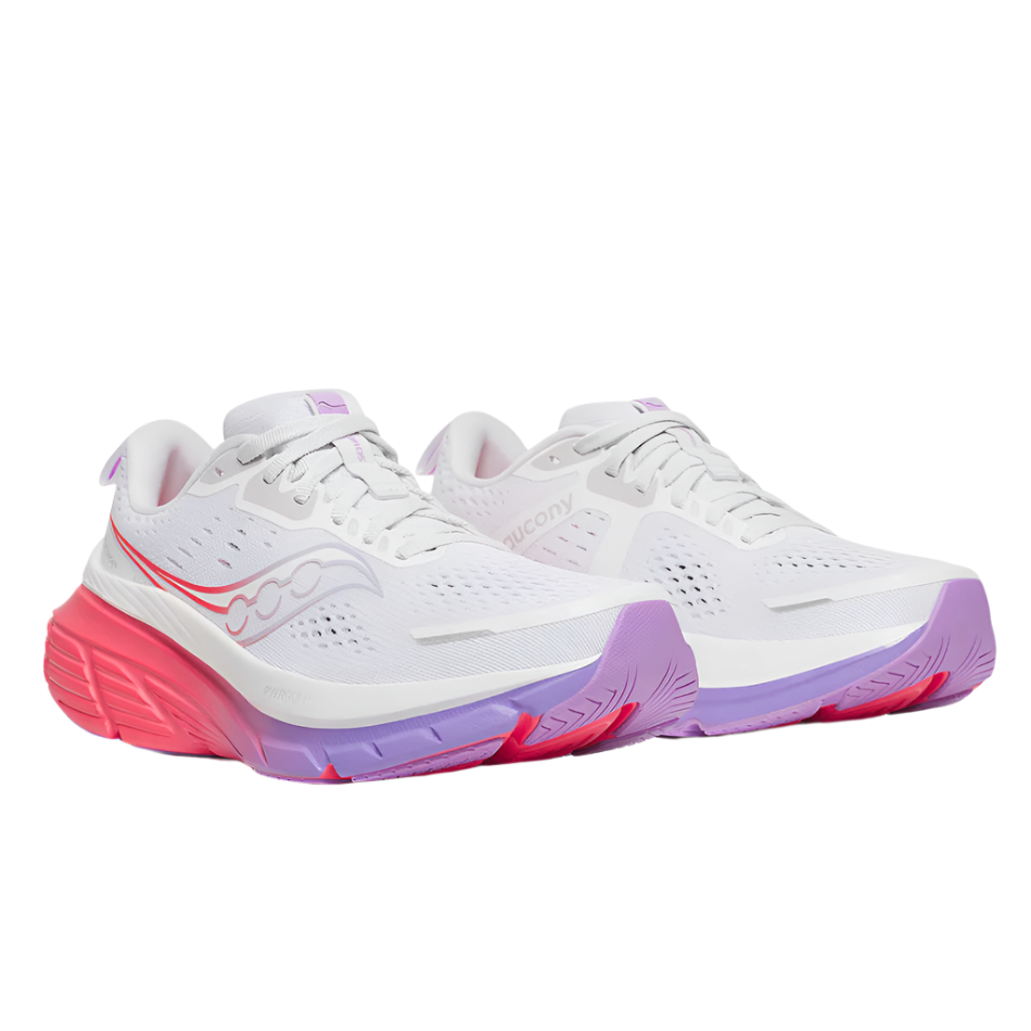 Saucony Women's Guide 18 Running Shoes in White/Crocus - Online Exclusive