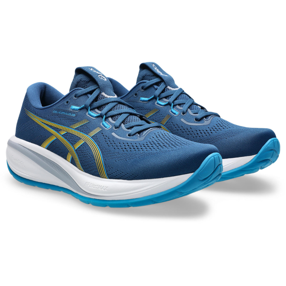 ASICS Men's GEL-CUMULUS 28 Running Shoes in Twilight Blue/Yamabuki SS26