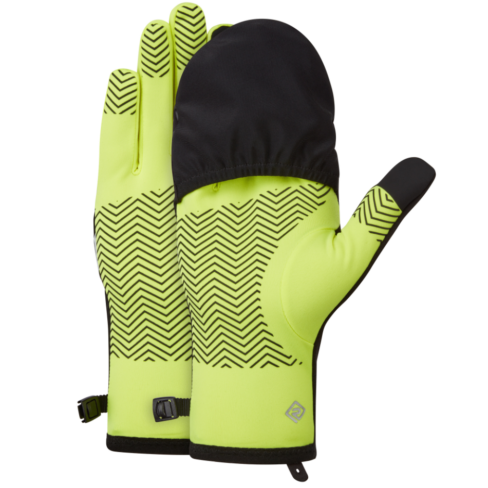 Ronhill Unisex Wind-Block Convertible Glove in Fluo Yellow/Black AW25