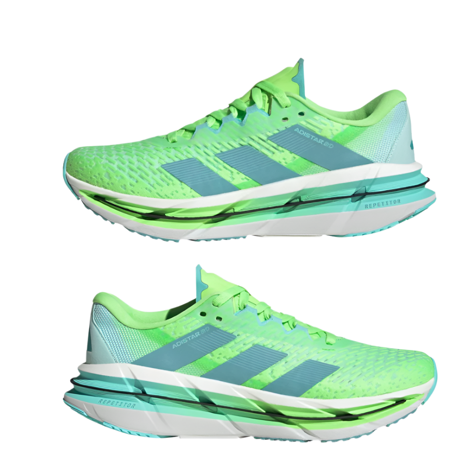 Adidas Men's Adistar BYD Running Shoes in Lime Burst/Mint Ton/Flash Aqua AW25