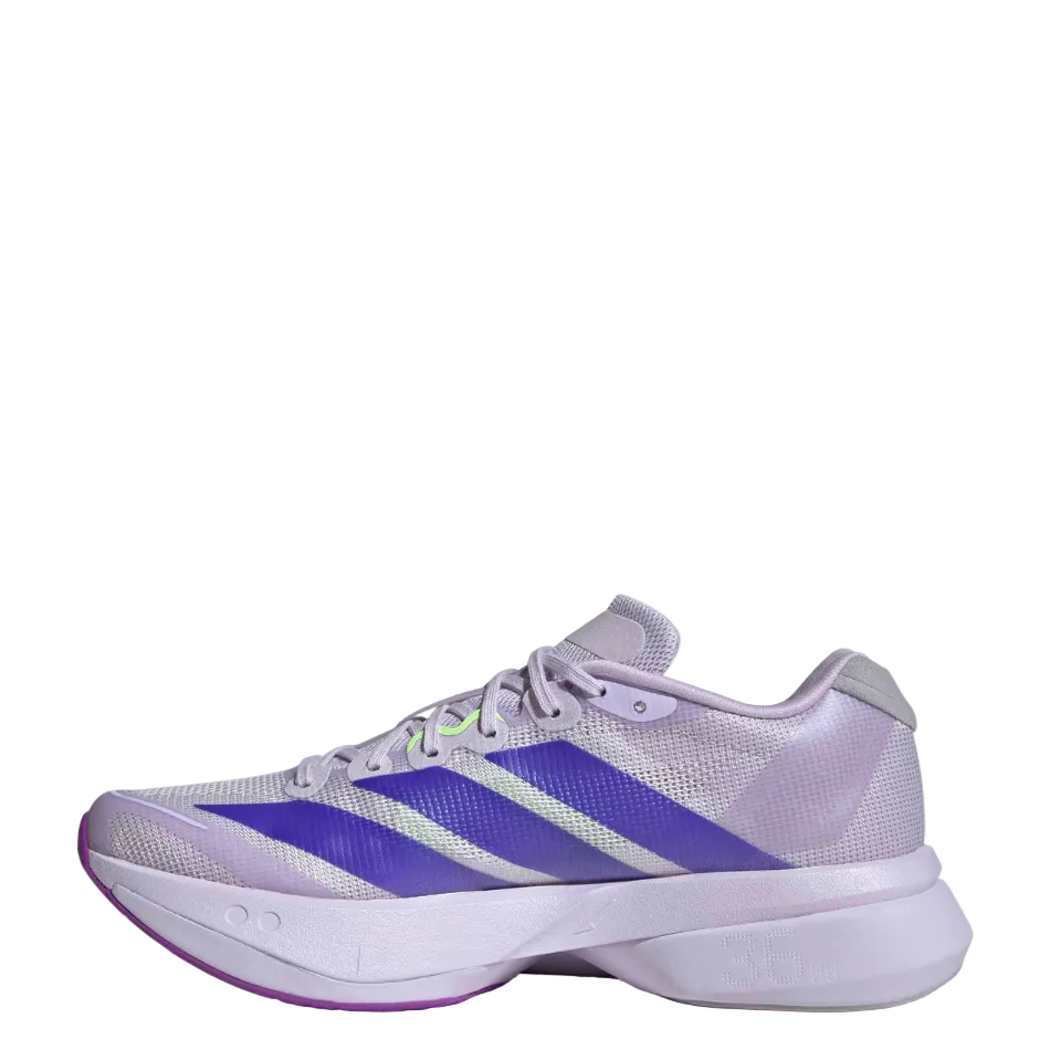 adidas Women's Adizero Boston 13 Running Shoes in Purple Tint/Solar Purple/Green Spark AW26