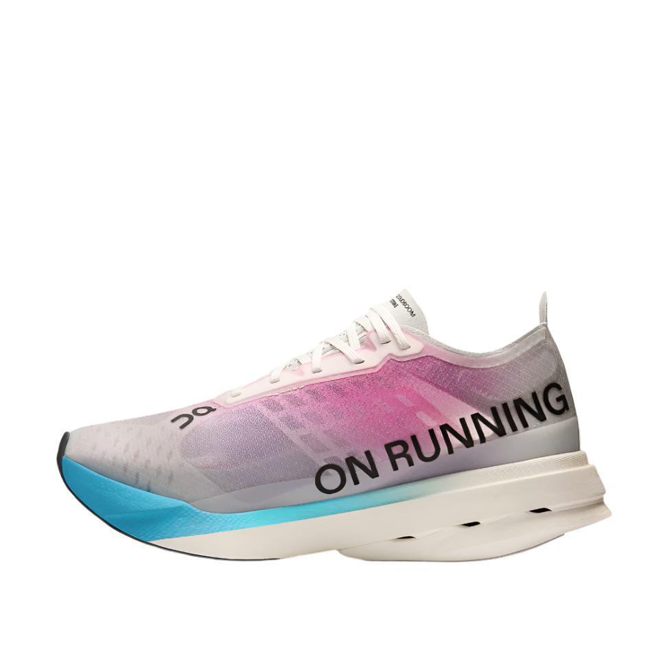 On Women's Cloudboom Strike Running Shoes in White/Horizon AW25