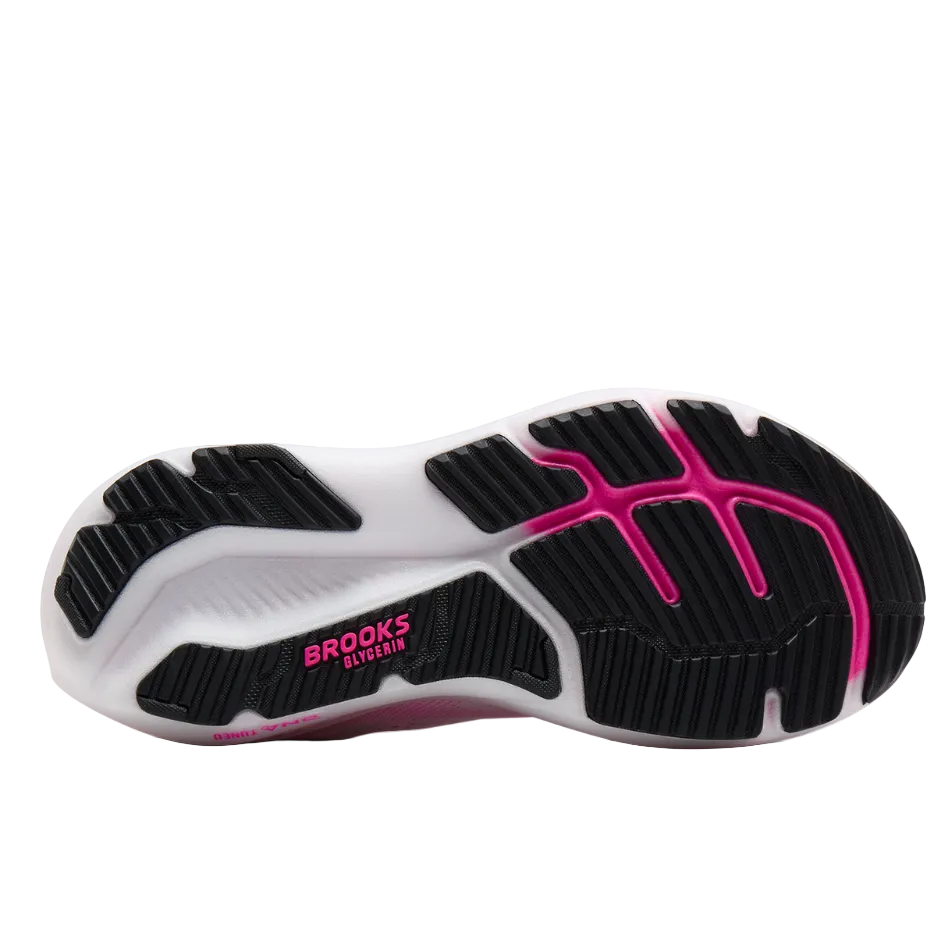 Brooks Women's Glycerin 23 Running Shoes in White/Phantom/Cyber Pink SS26