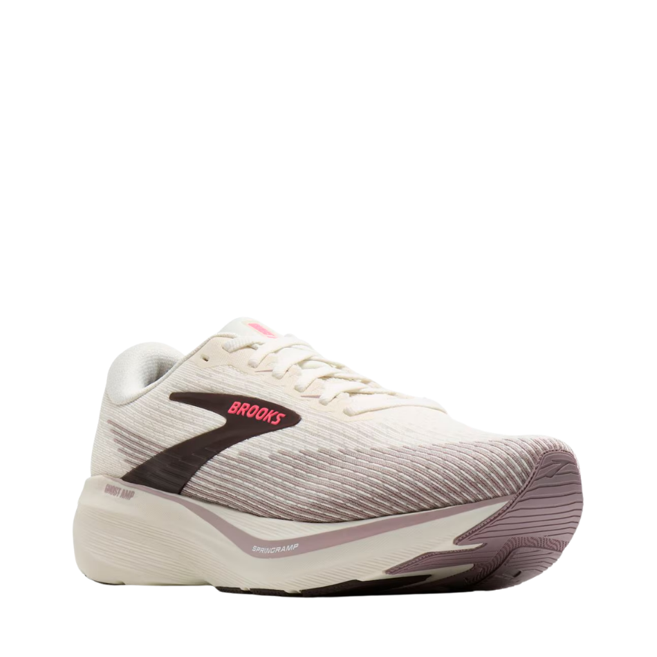 Brooks Women's Ghost Amp Running Shoes in Arctic Wolf/Dove/Pink AW26