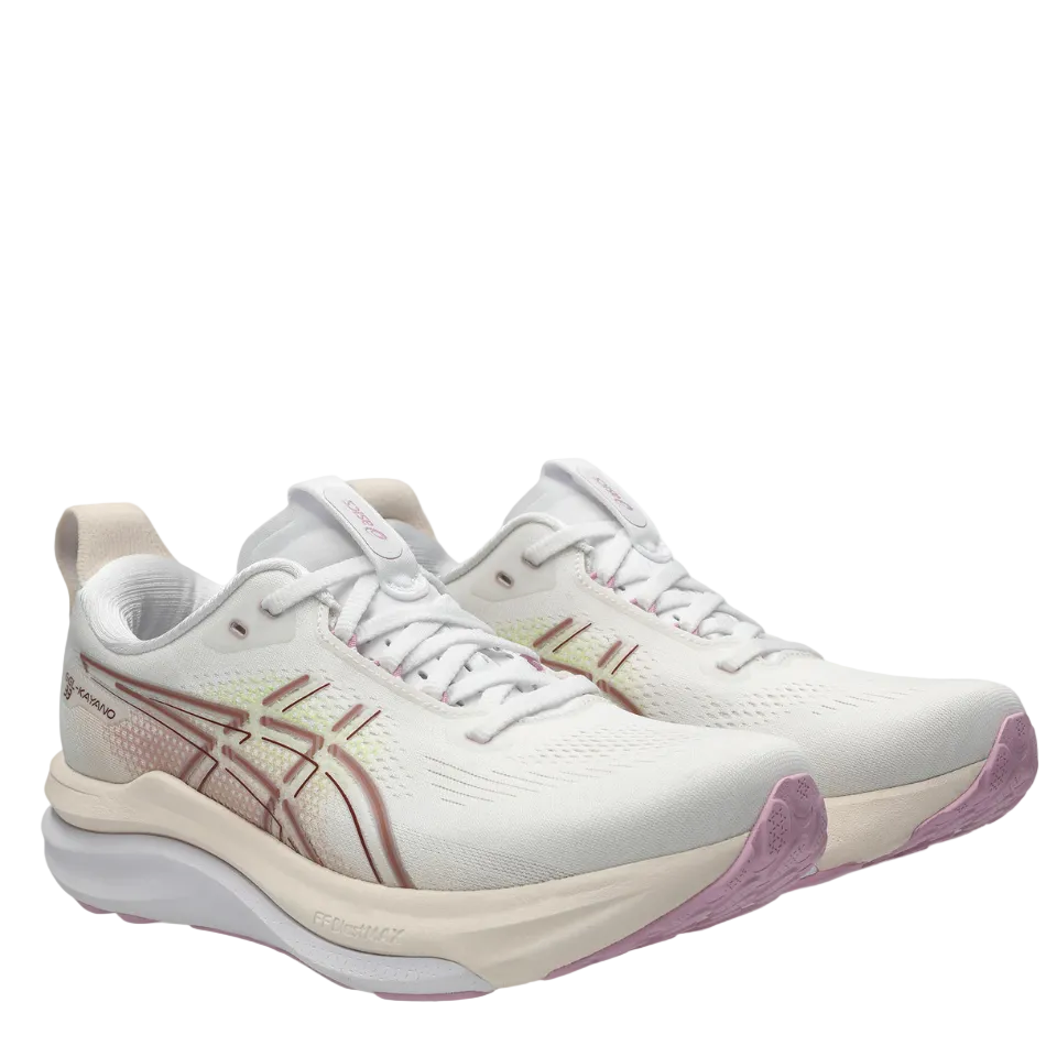 ASICS Women's GEL-KAYANO 33 Running Shoes in White/Hazy Lilac AW26