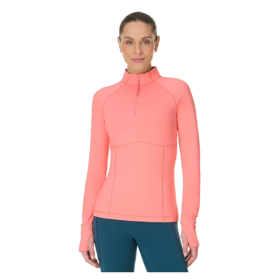Sweaty Betty Pro Run Half Zip in Melon Pink SS26