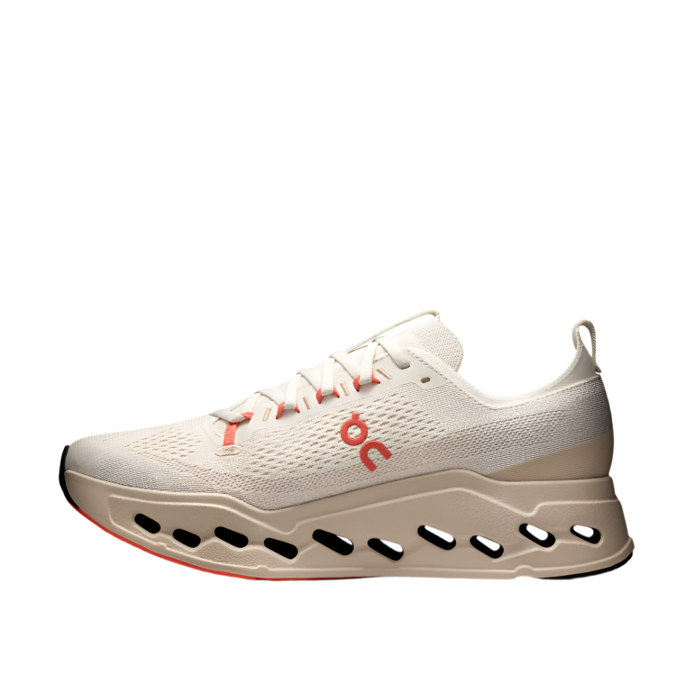 On Men's Cloudsurfer Max Running Shoes in Ivory/Salmon AW25