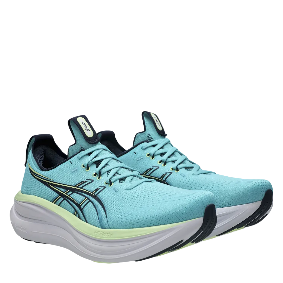 ASICS Men's GEL-NIMBUS 28 Running Shoes in Energy Aqua/Midnight AW26