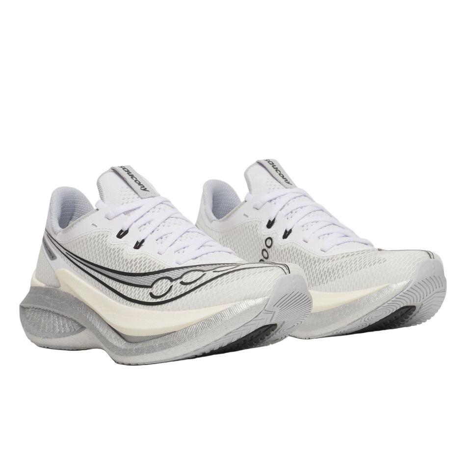 Saucony Women's Endorphin Pro 5 Running Shoes in White/Black SS26