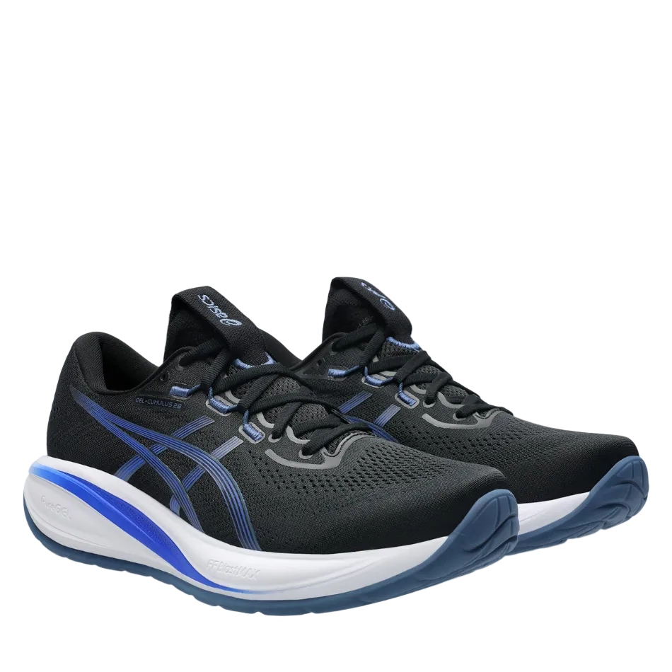 ASICS Men's CEL-CUMULUS 28 Running Shoes in Black/Neon Blue AW26