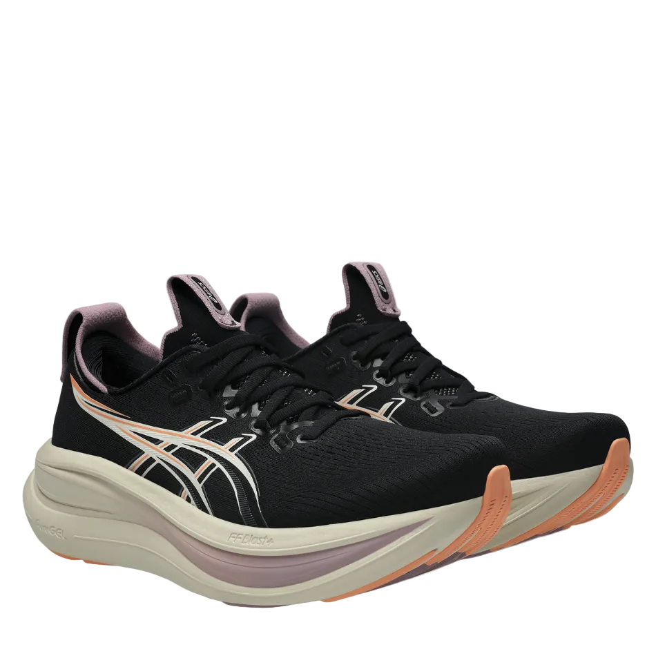 ASICS Women's GEL-NIMBUS 28 Running Shoes in Black/Taro Purple AW26