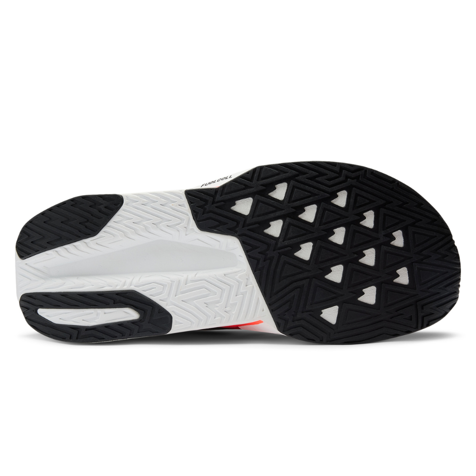 New Balance Men's Fuelcell Rebel v5 Running Shoes in Urgent Red/White/Sea Salt AW25