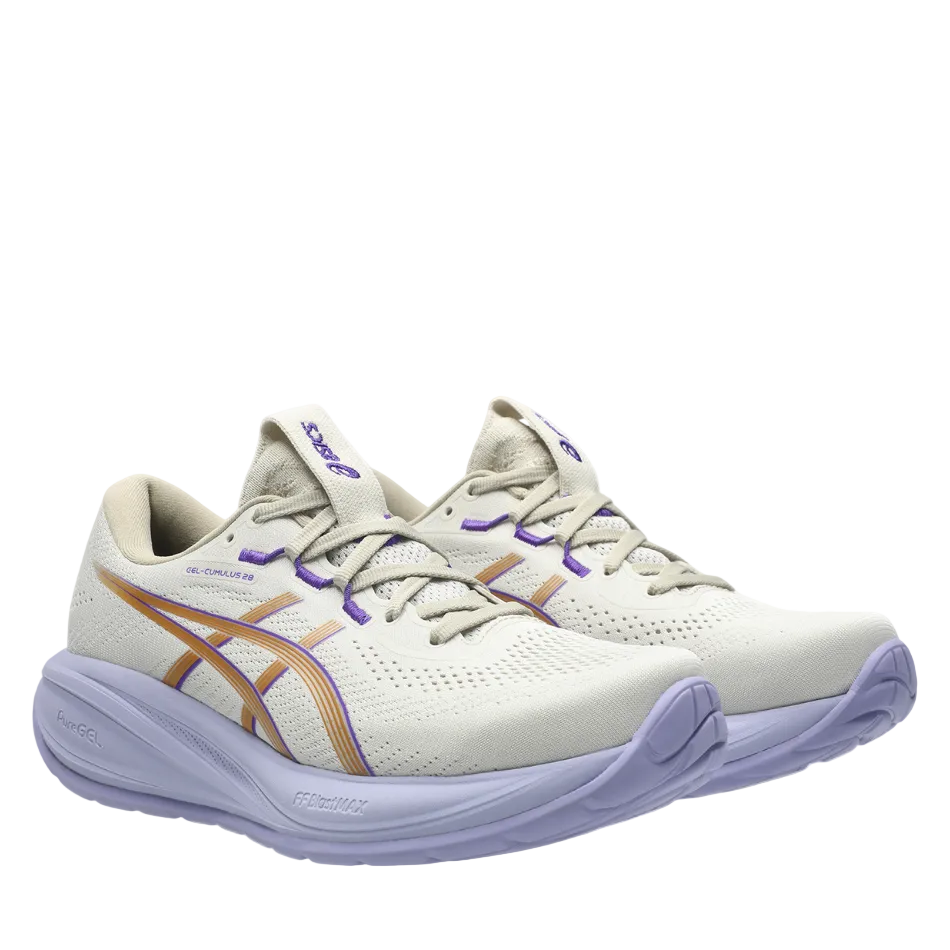 ASICS Women's GEL-CUMULUS 28 Running Shoes in Oatmeal/Fresh Air AW26