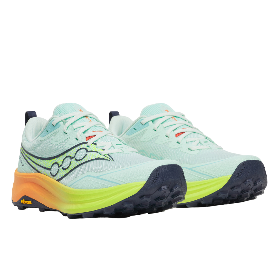 Saucony Women's Peregrine 16 Trail Running Shoes in Aqua/Citron SS26