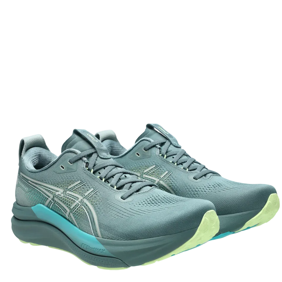ASICS Men's GEL-KAYANO 33 Running Shoes in Foggy Teal/Illuminate Yellow AW26