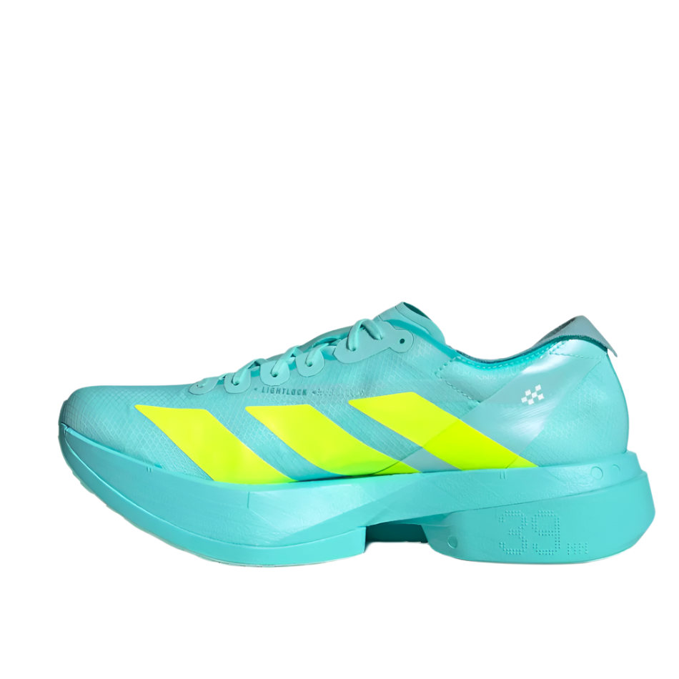 adidas Men's Adizero Adios Pro 4 Running Shoes in Flash Aqua/Lucid Lemon/Mint Ton AW25