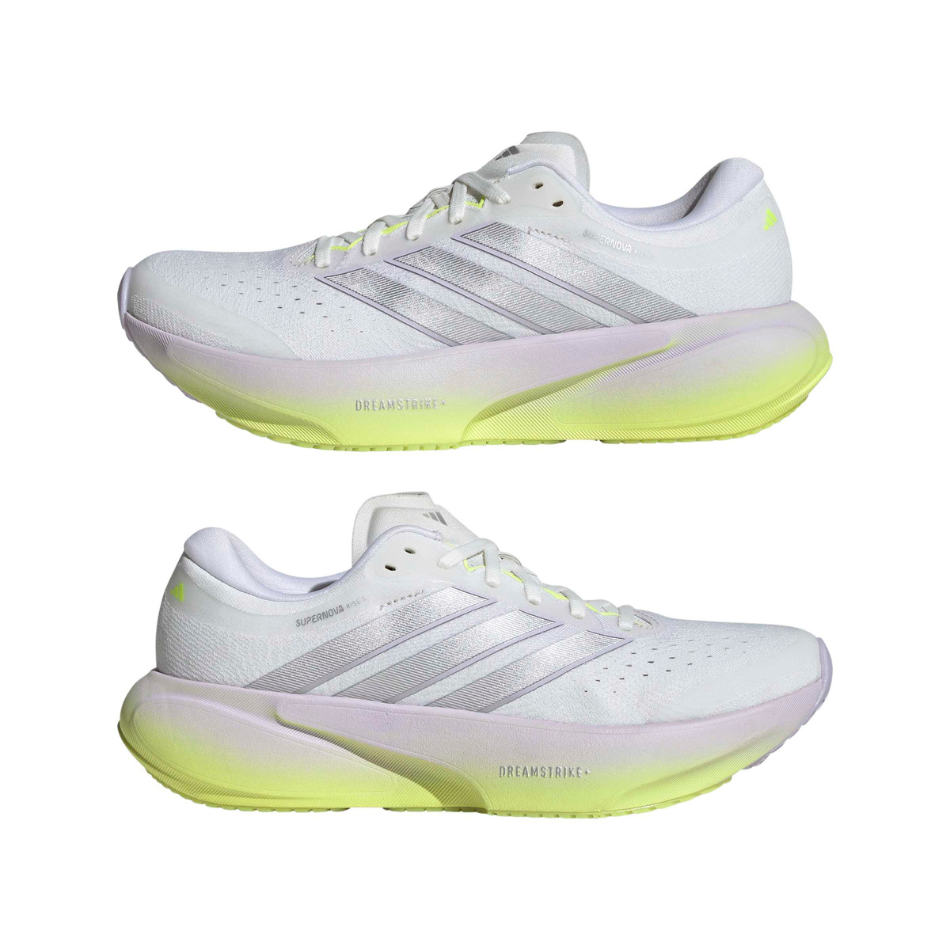 adidas Women's Supernova Rise 3 Running Shoes in Crystal White/Silver Met./Purple Tint AW26
