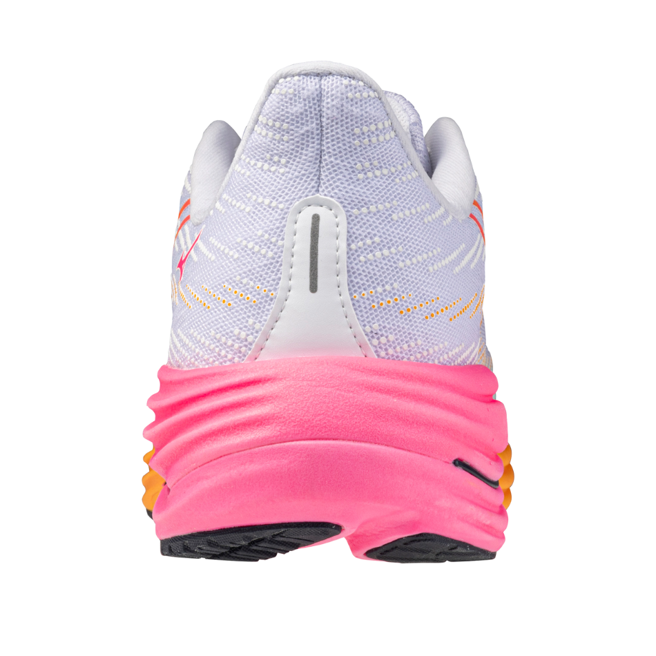 Mizuno Unisex Wave Rider 29 Running Shoes in White/Tang Orange/Pink Tetra AW25