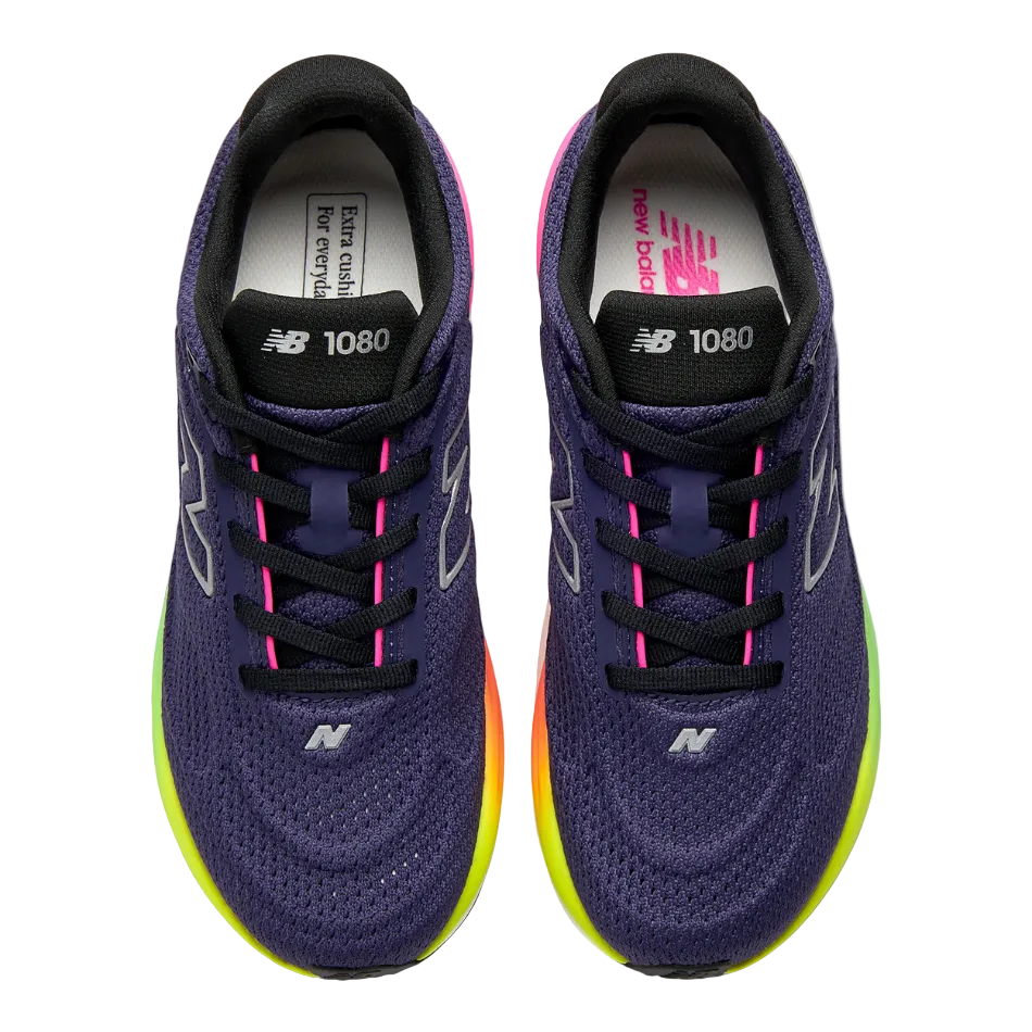 New Balance Women's 1080 v15 Wide Fitting D Running Shoes in Boysenberry/Alkaline Green SS26