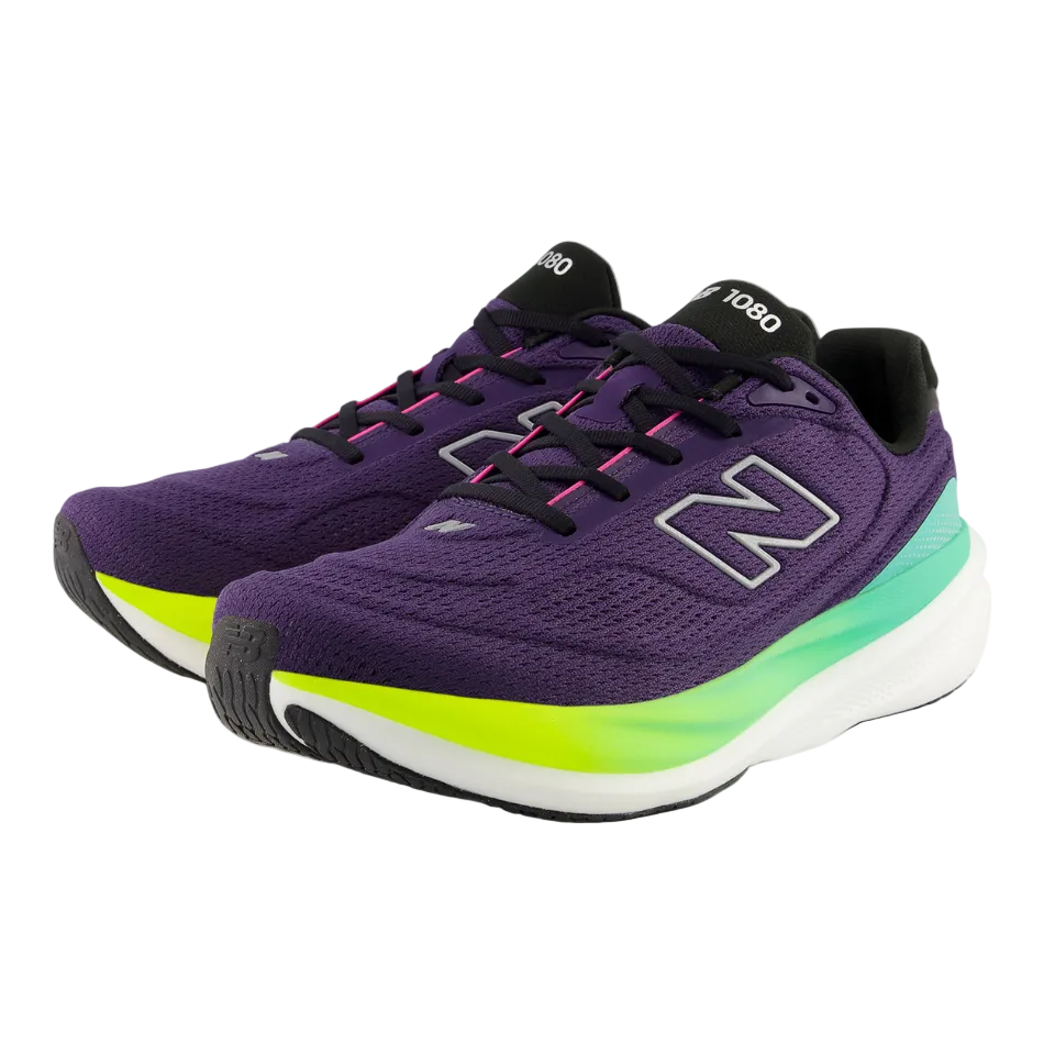 New Balance Men's 1080 v15 Running Shoes in Sea Salt/Silver Metallic/Alkaline Green SS26