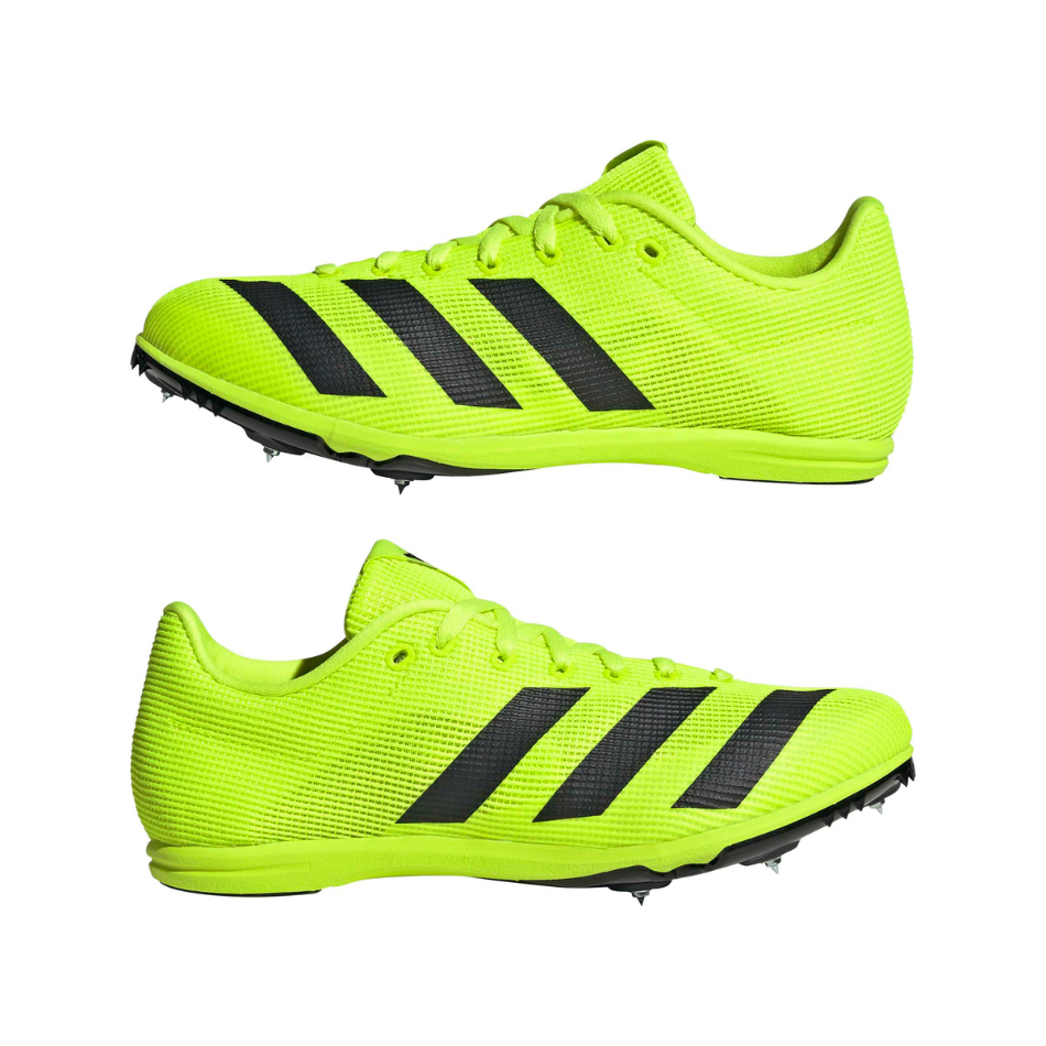 adidas Unisex Junior Allroundstar Running Spikes in Lucid Lemon/Core Black/Silver Met. AW26