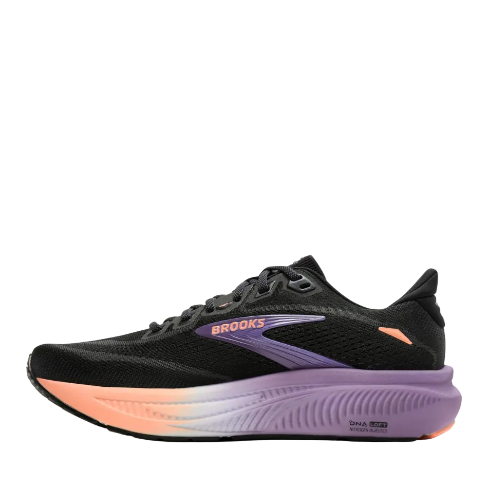 Brooks Women's Ghost 18 Running Shoes in Black/Mulled Grape/Peach AW26