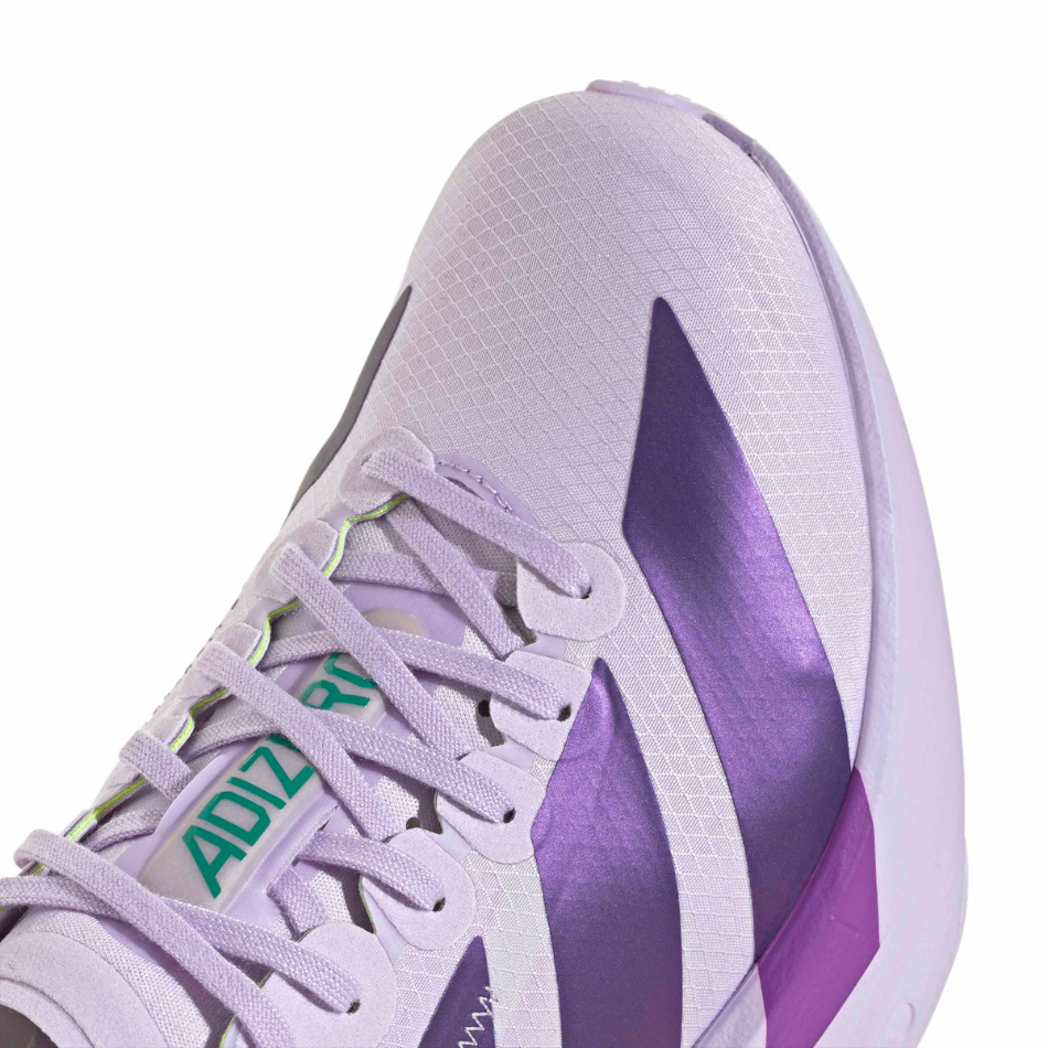 adidas Women's Adizero Adios Pro 4 Running Shoes in Purple Tint/Solar Purple/Signal Green AW26