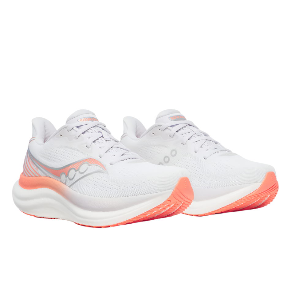 Saucony Women's Triumph 23 Running Shoes in White/Wistful - Online Exclusive