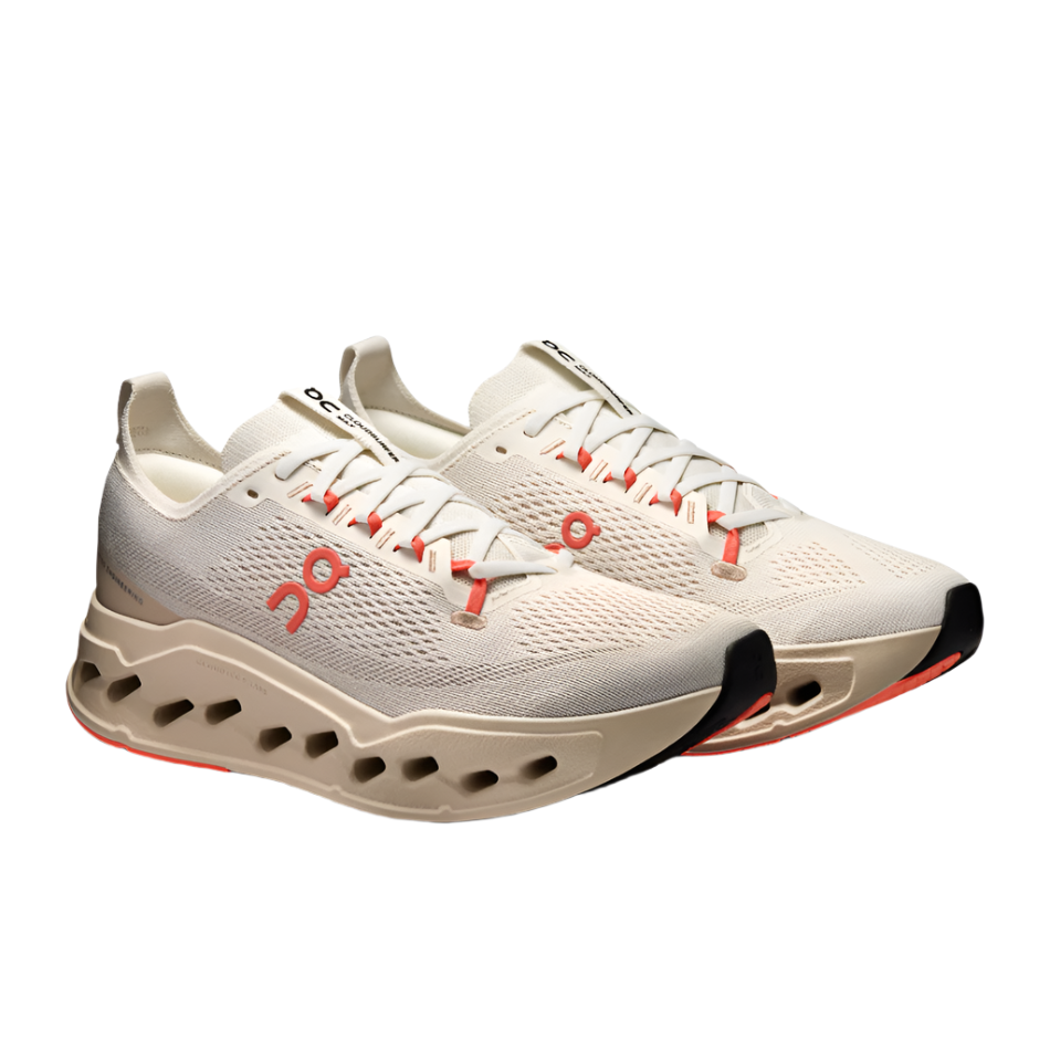 On Men's Cloudsurfer Max Running Shoes in Ivory/Salmon AW25