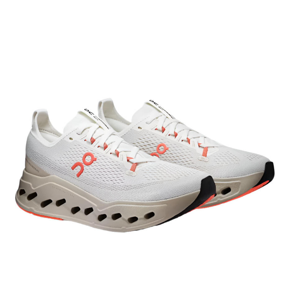 On Women's Cloudsurfer Max Running Shoes in Ivory/Salmon AW25