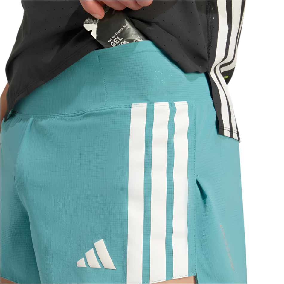 adidas Men's Adizero Running Gel Pocket Shorts in Tuquoise/Powder Teal AW25