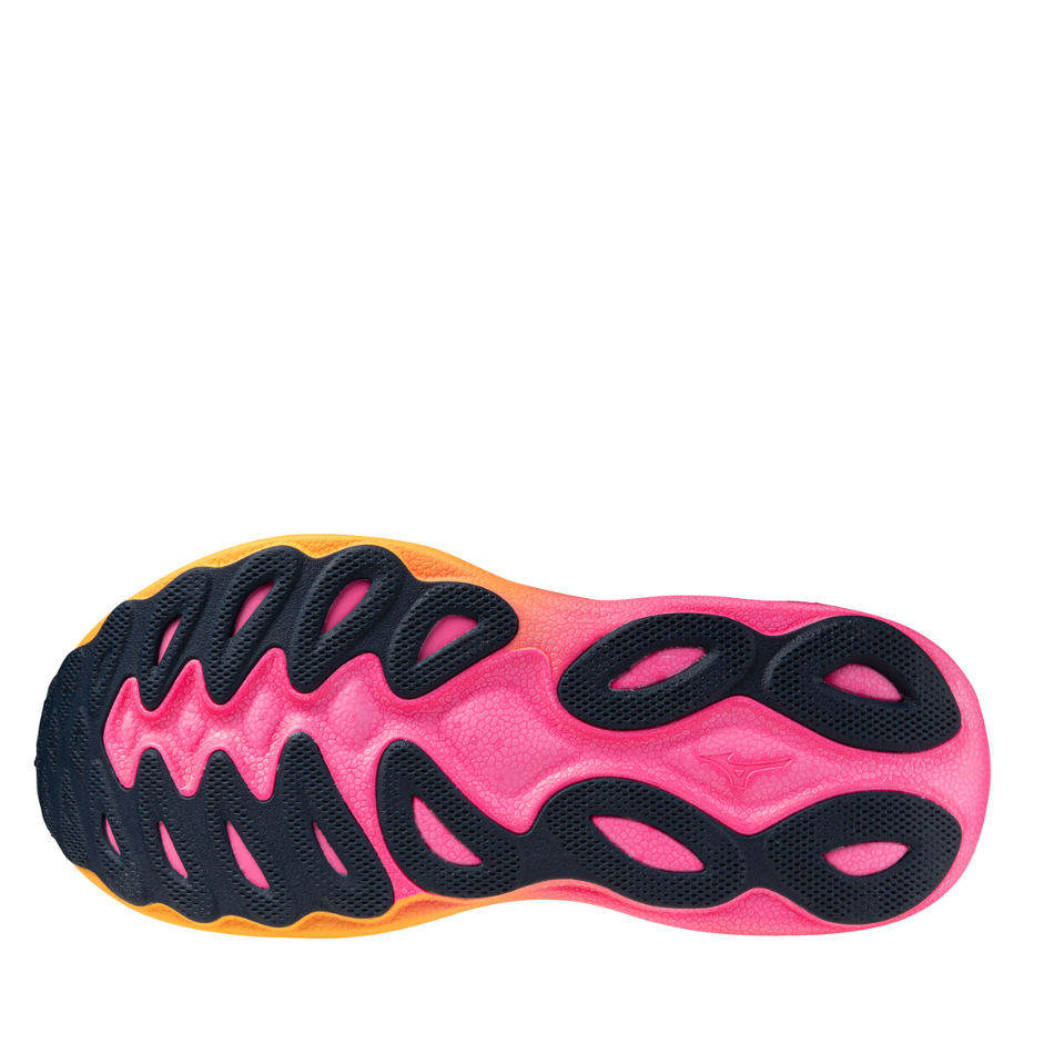 Mizuno Unisex Wave Sky 9 Running Shoes in White/Tang Orange/Pink Tetra AW25