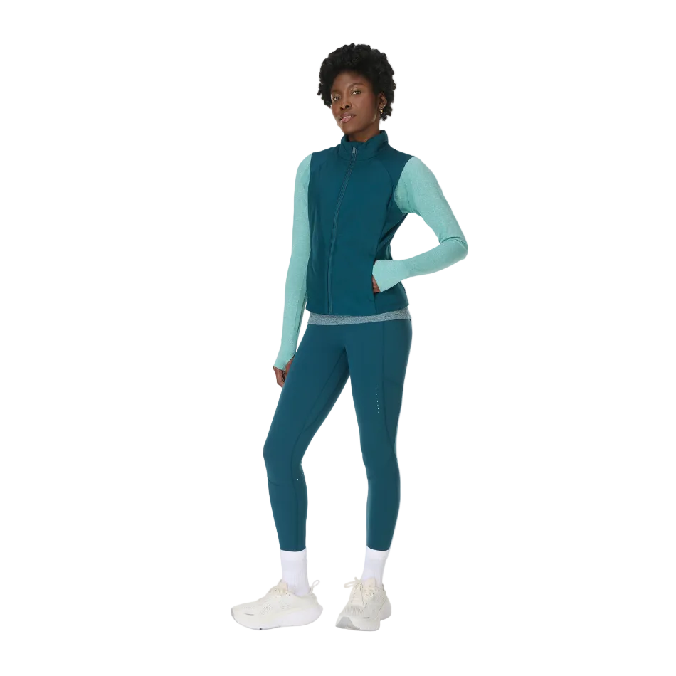 Sweaty Betty Limitless Run Gilet in Deep Green SS26