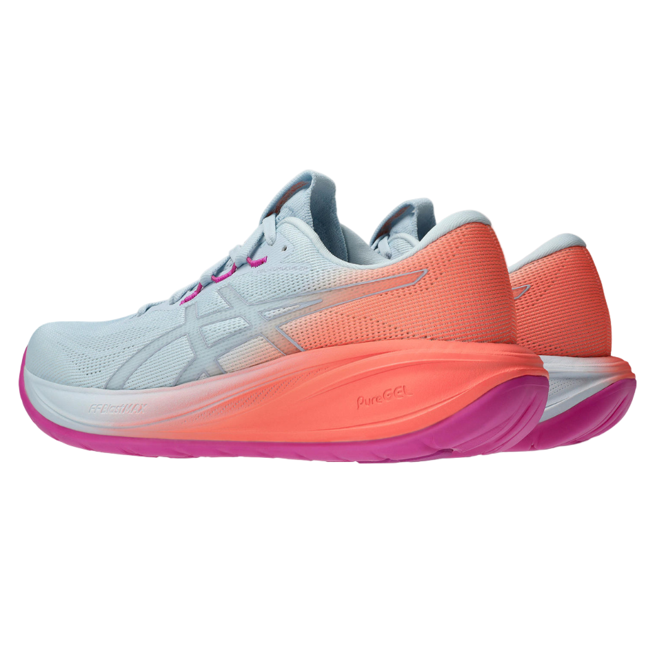 ASICS Women's GEL-CUMULUS 28 Sunny Sizzle Running Shoes in Sky/Sun Coral SS26