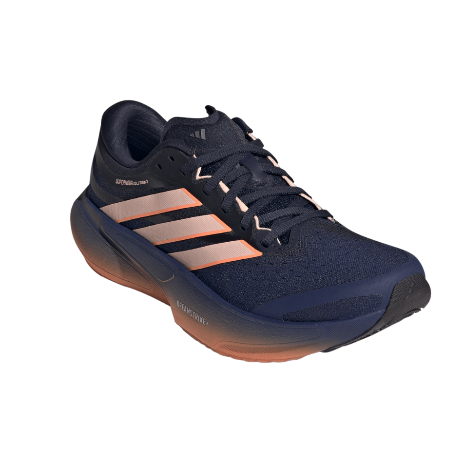 adidas Women's Supernova Solution 3 Running Shoes in dark blue/clear orange/beam orange SS26