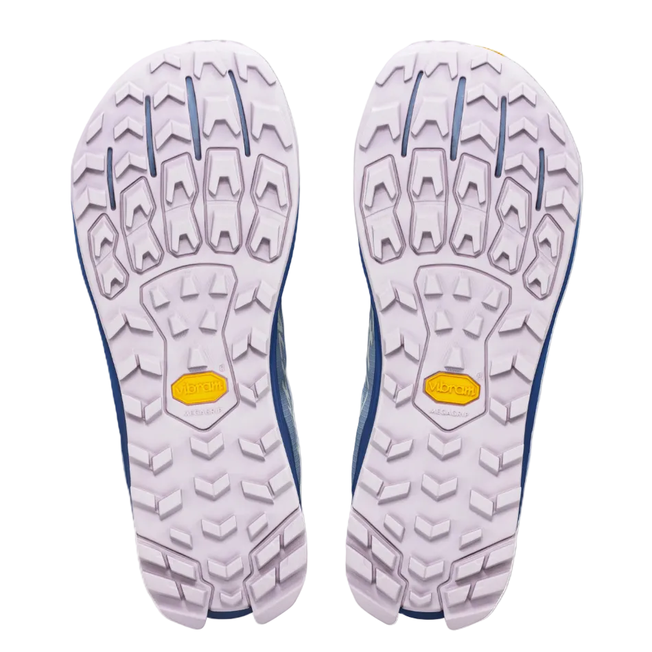Altra Women's Lone Peak 9+ Trail Running Shoes in Rain Washed/Oceana/Orchid Ice, outsole view